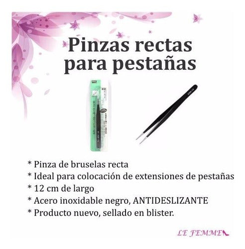 Lefemme Pinza Recta Para Pestañas Y Decoracion 1