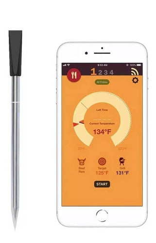 Grill ProbeE Bluetooth Food Thermometer Stainless Steel 0