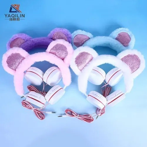 LB Cute Bear Ears Wired Kid Headphones 6