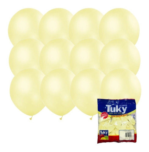 Globos Lisos Pastel Amarillo X 25u 9 PuLG (22 Cm) Cotillon 0