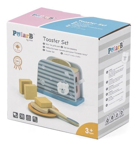 Polar B Wooden Toaster Toy Set 3