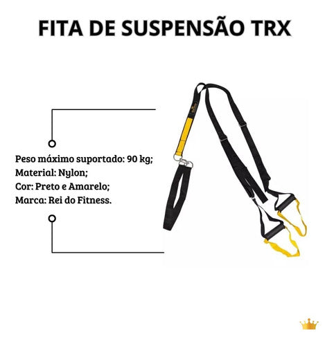 Fita De Suspensão Trx Amarelo Com Suporte De Porta 1