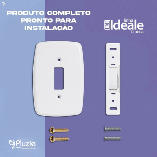 Interruptor Apagador Simples Branco C/ Placa 10 Unidades 1