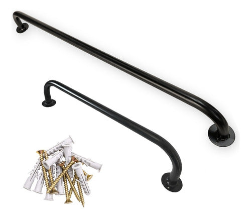 Folding Safety Grab Bar Kit: Fixed Handrails 90cm + 60cm 7