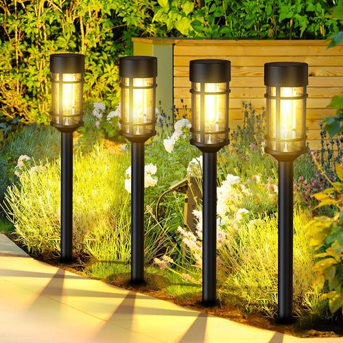 Ilanck Solar Pathway Lights 8 Pack, Luces Solares Brillantes 0