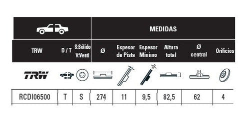 Disco De Freno Tras. Renault Scenic 2000 En Adelante 1