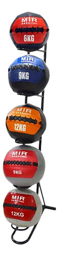 Porta Medicine Balls Mir De Cuero 5 Posiciones 0