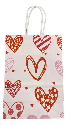 Soria Miguez Bolsa Con Asa N°2 21x15x8 Regalo Sopresita Corazon Corazones 0