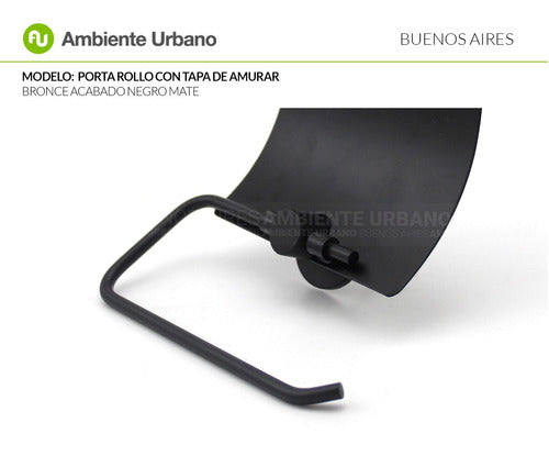 Ambiente Urbano Matte Black Bronze Wall-Mounted Toilet Paper Holder with Lid 3