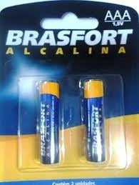 Pilha Palito Aaa 1,5v - Alcalina 6300 Brasfort - Kit C/3 6