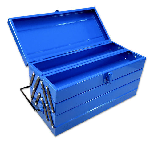 Tactix Metal Tool Box No. 8 - 450x204x243mm with Double Bellows 1