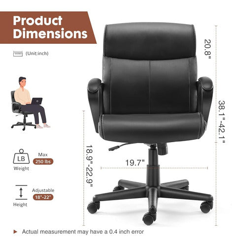 Olixis Office Chair - Computer Desk Chair with Mid-Back and Armrests 1