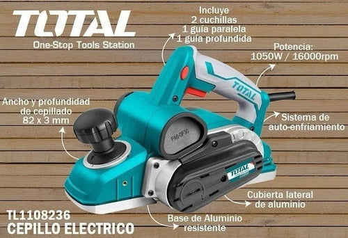 Total® Electric Planer 82 Mm With Guide 3