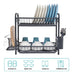 Two-Tier Dish Drainer with Cutlery Holder - Black 3