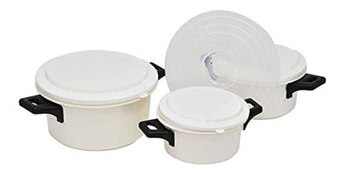 Home-X 7 Piece Microwave Cooking Pot Set with Handles 0