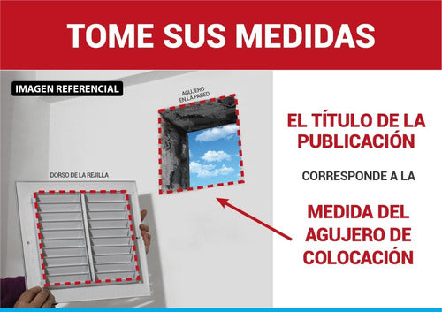 Suref Rejilla Ventilacion 15x15 Conexión Diam 10cm. Exterior 20x20 2