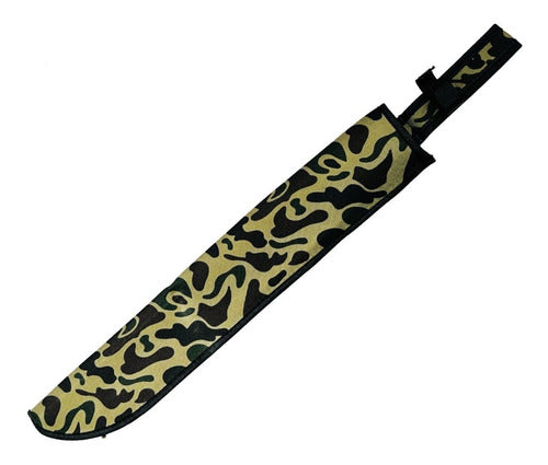 Large Commando Style Machete with Cord-Wrapped Handle and Camouflage Sheath 2