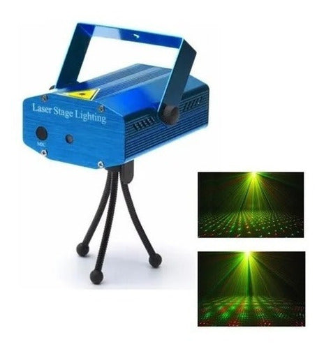 Mini Proyector Lluvia Luz Laser Audio Rítmico Luces Fiesta 0