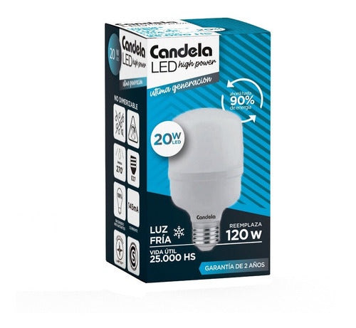 Candela High Power LED T80 20 Watts = 120 Watts Cold Pack of 10 0