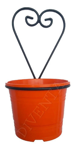 T.A Plastic Iron Wall Planter + Rocio Round Pot N°12 0