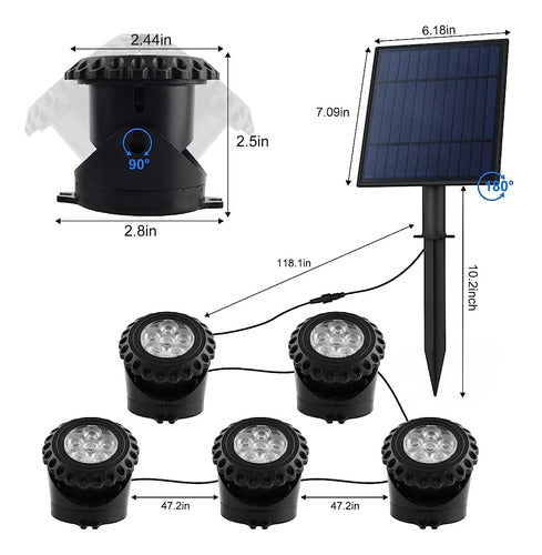 T-sun Solar Pond Light, Super Bright Led Underwater Color Ch 1