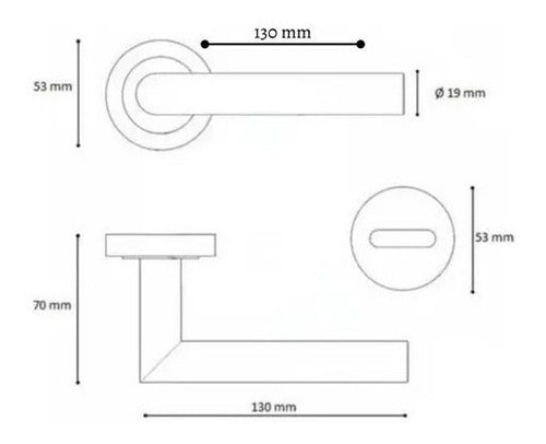 REXX Stainless Steel Door Handle Set - X3 3