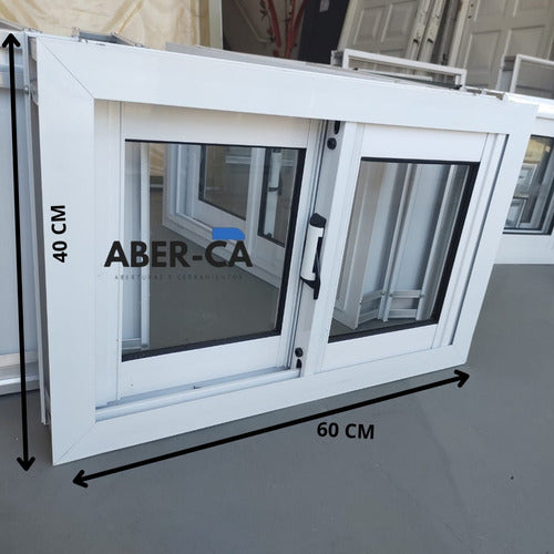 Sliding Window 60x40 Full Glass 4mm Light Aluminum Linea Herrero 2