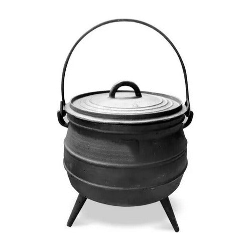 Cast Iron Three-Legged Cauldron Pot with Lid 10L - Cast Iron Fire Pit 0