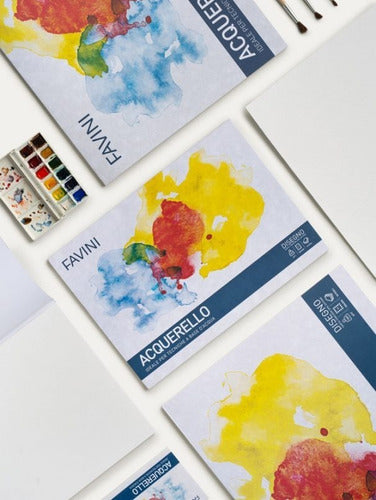 Favini Watercolor Paper 12 Sheets 300g 25x35cm 25% Cotton 6