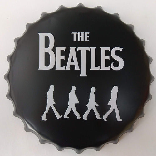 iAtik Store Tapa De Chapa 40 Cm - Siluetas De The Beatles En Abbey Road 0