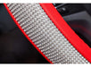Shiny Silver with Red Steering Wheel Cover 38cm Oregon Brand 2