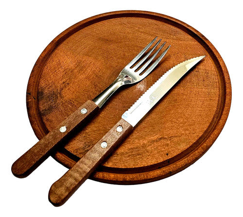 Trento Asado Set: Knife + Fork + Plate + Case 3