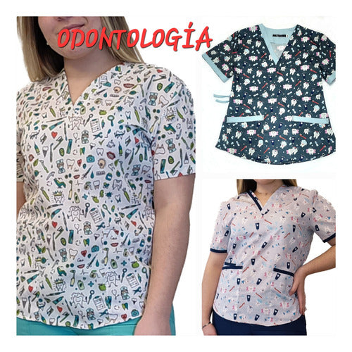 Chaqueta Odontología Estampada L Y J Uniformes 0