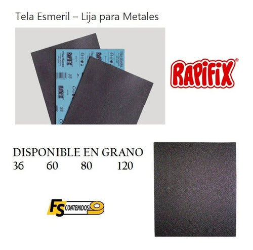 Rapifix Abrasive Cloth Sandpaper - Metal - Grit 60 - Pack of 10 Units 1