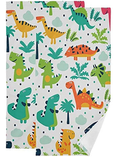 Cute Dinosaur Hand Towels Palm Dino Dragon Toalla Juego De 2 0