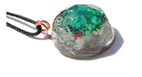 Amebaglam Orgonite Crystal with Jade, Quartz, and Aluminum 6