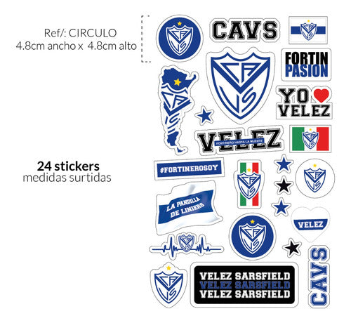 E-tiquetas Stickers Calcos Velez Sarsfield Futbol Para Termo Compu X24 1