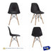 Mundo Shop Pack X6 Silla Eames Sillon Para Comedor Patas Madera Negra 4