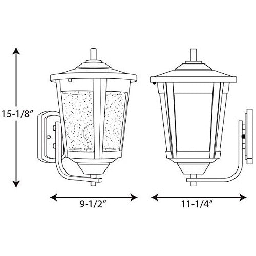 Progress Lighting P607531 ContemporarySoft 1100W Med Wall Lantern Black 1