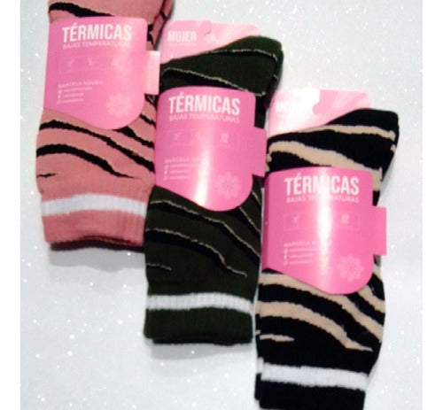 Pack of 3 Women's Extra Thermal 3/4 Socks by Marcela Koury 6500 1