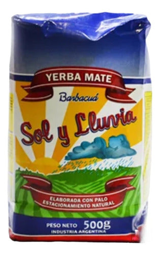 Yerba Mate Sol y Lluvia Barbacuá de 500g, Pack 10u 0