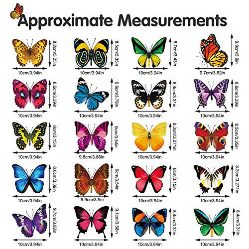 Outus Multicolor Butterfly Window Clings - 40 Pieces for Decoration 3