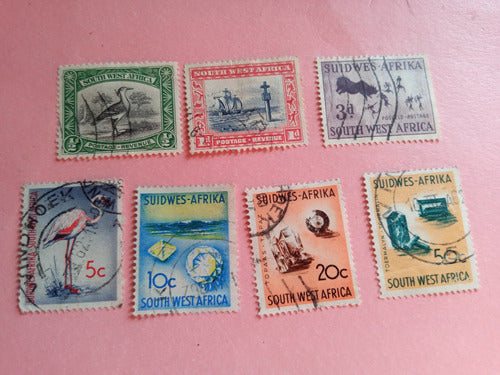 Africa Del Sur Oeste Lote 7 Estampillas Usadas 1931 Al 1962 0