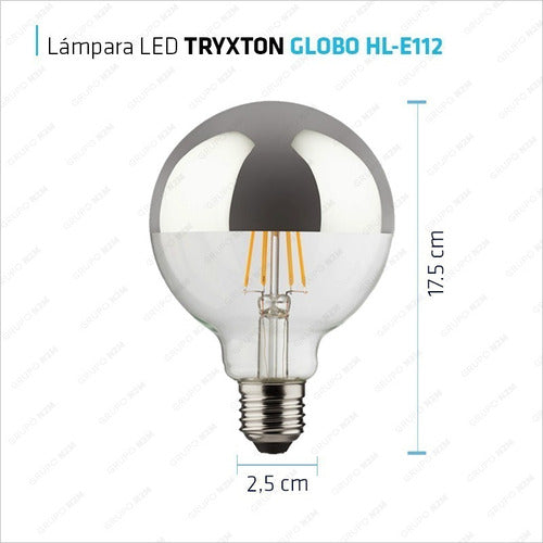 Decorative LED Filament Bulb G125 4W Chrome Warm Glow 3