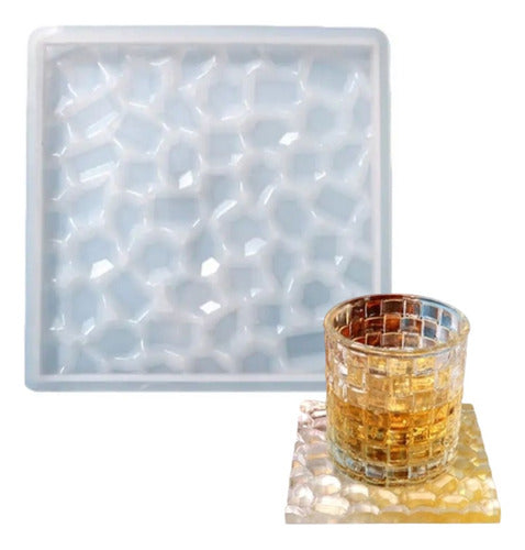 Doctor Glitter Silicone Square Coaster Mold Diamonds 0