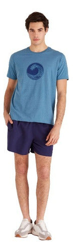 Macowens Short Liso Con Bordado Azul Marino Hombre 07779 0