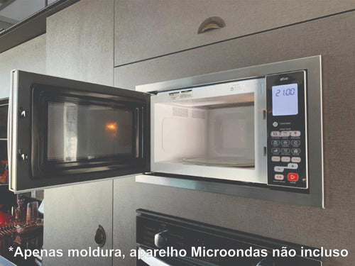 Moldura Inox Acabamento No Móvel Microondas Brastemp Bmj38 4