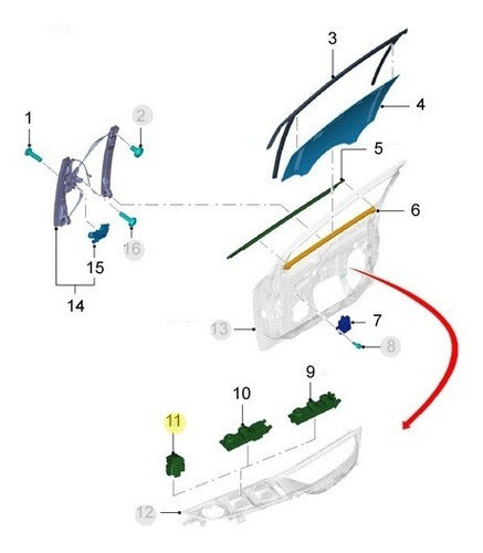 Ford Original Simple Window Lift Switch for Focus, Fiesta, Kuga 1