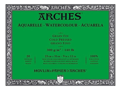 Canson Arches Watercolor Block 23x31 Cm 20 Sheets 300 Grs Fine 0