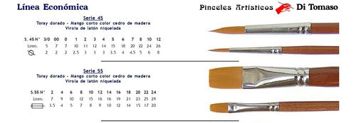 Pincel Chato N° 22 S 55 Di Tomaso Sintético 4